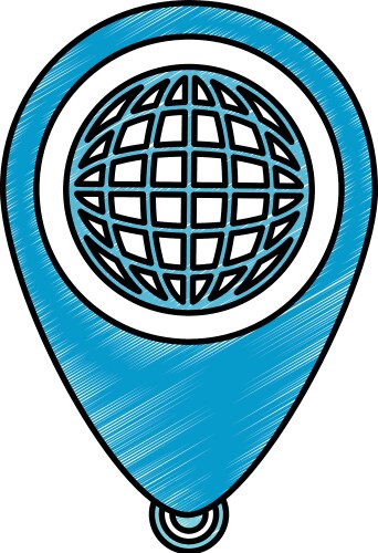 Planet with pointer location vector image