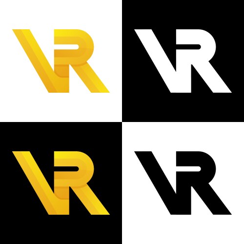 Letter v and r gradient logo design Vector Image