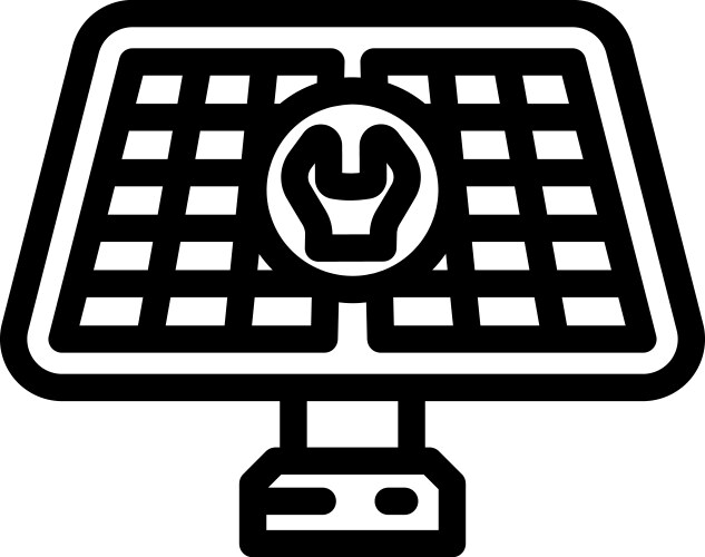 Power plant solar panel line icon Royalty Free Vector Image