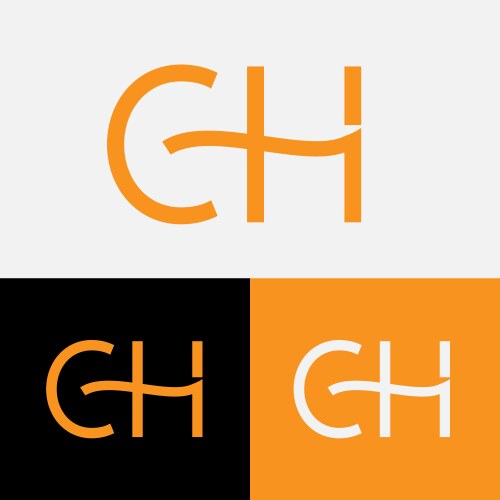 Ch initial letter logo symbol design Vector Image