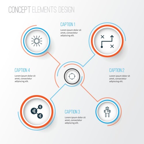 Learning icons set collection of algorithm vektorbild