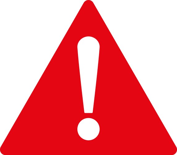 Warning flat red color icon Royalty Free Vector Image