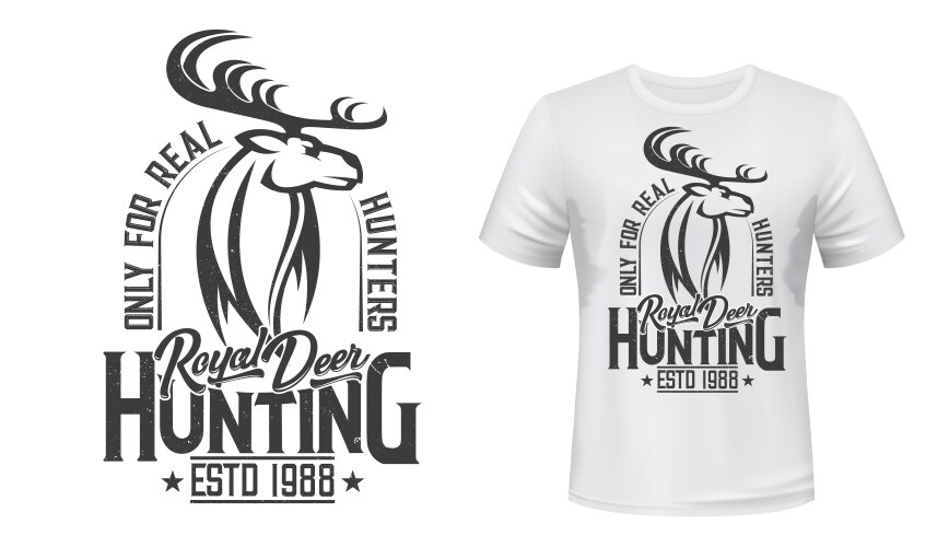 deer animal hunting club t-shirt mockup vector image