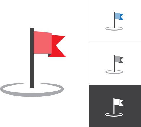 Flag gps map pointer isolated icon pin vektorbild