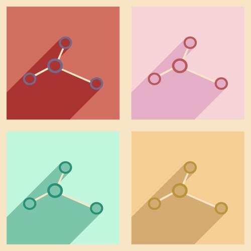 Flat with shadow concept and mobile application vector image