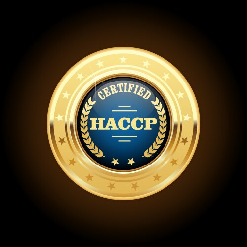 haccp certified gold medal - hazard analysis vector