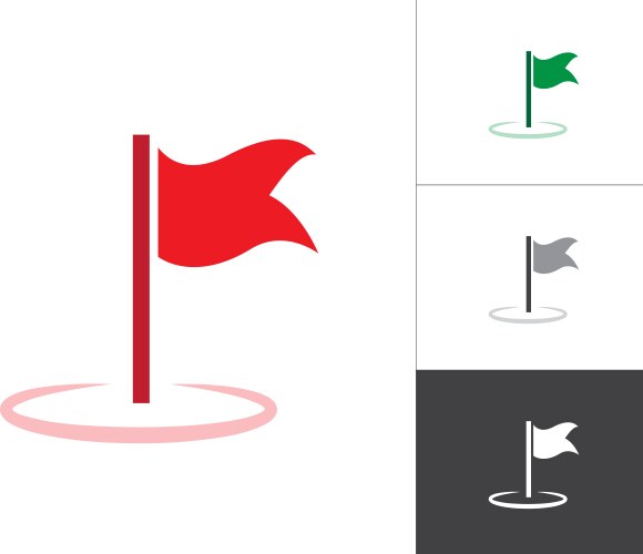 Flag weaving gps map pointer isolated icon vector image
