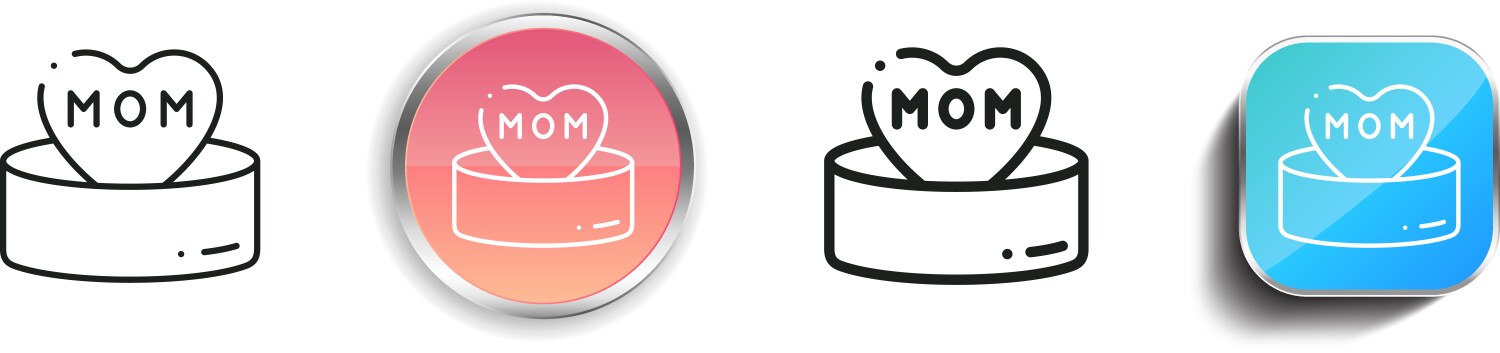 Gift icon thin linear regular and button style vector image