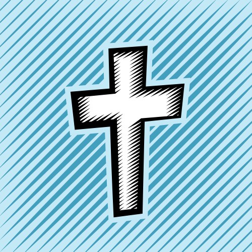 Hatched Cross Symbol Vector Image