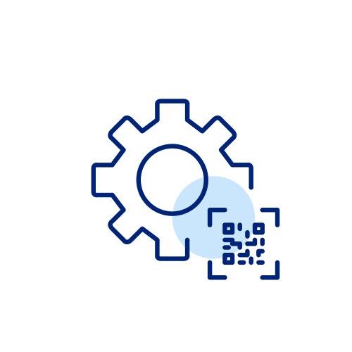 Cogwheel and qr code digital workflow efficient vector image