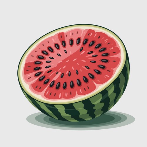 Juicy watermelon slice with seeds on a light Vector Image