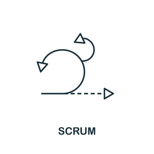 Scrum icon line style element from agile vector image