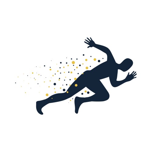 Silhouettes running athlete man vector image