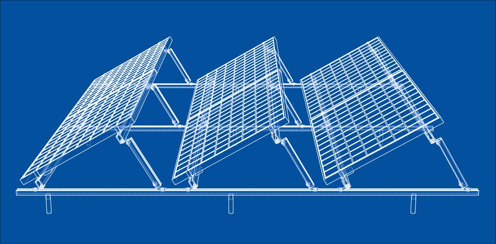 Solar energy panel fields renewable station Vector Image