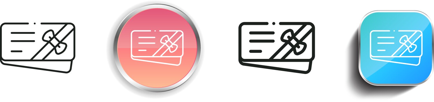 Gift icon thin linear regular and button style vector image