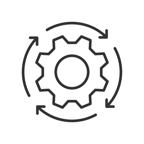 Loop icon in line design cycle repeat rotation vector image