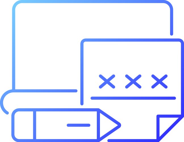 Using post it to remember password gradient vector image