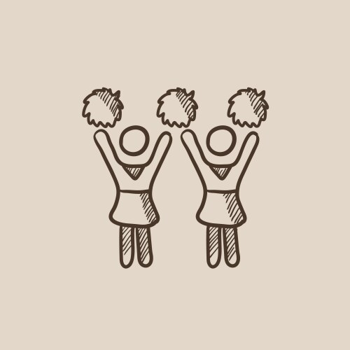 Cheerleaders sketch icon Vector Image