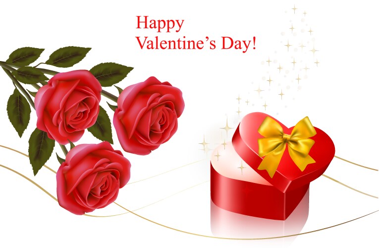 Red roses valentine background Royalty Free Vector Image