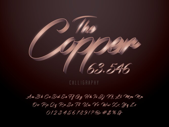 copper font vector image