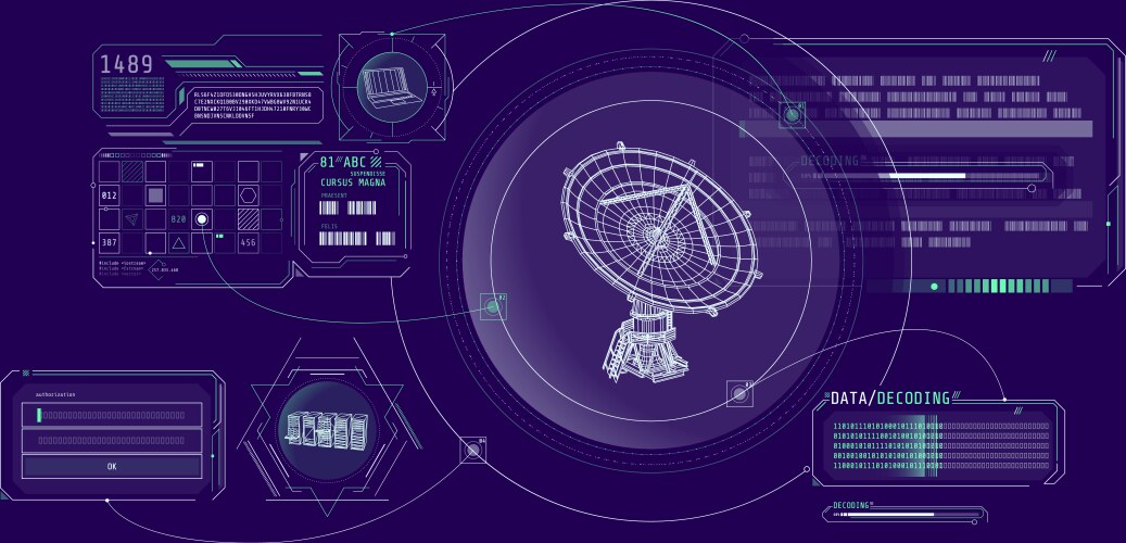 Hud interface for processing and storing radio vector image