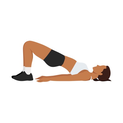 Woman doing single leg bridge exerciseflat Vector Image