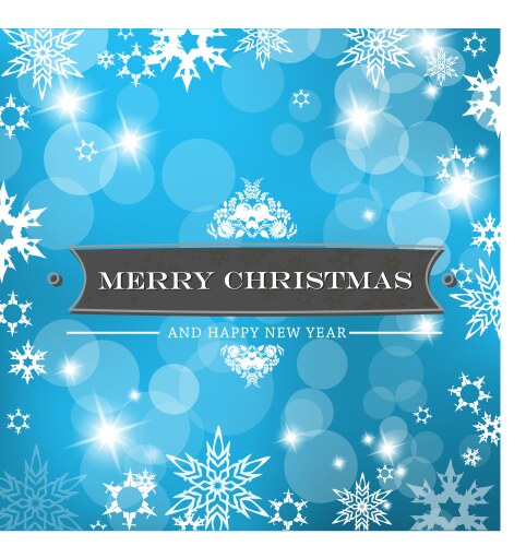 Elegant christmas background with blue bow Vector Image