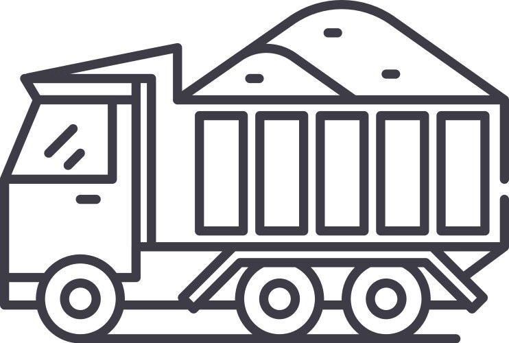 Sand Excavator Line Icon vector image
