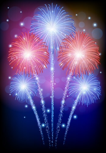 beautiful fireworks vector