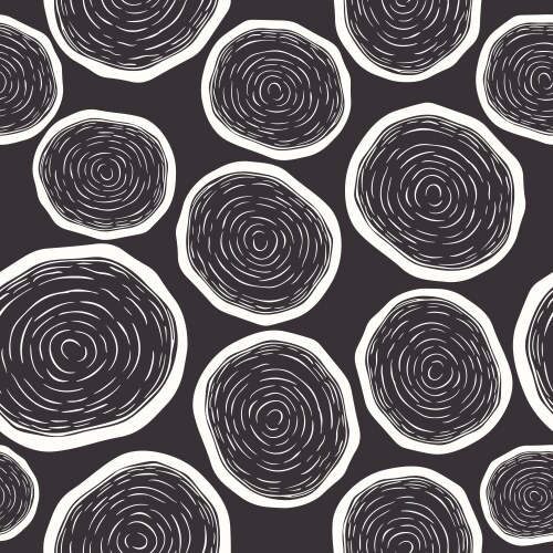 Seamless pattern with tree rings saw cut vector image