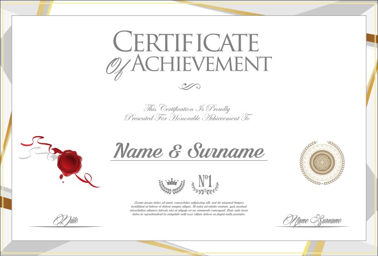 certificate or diploma modern design elegant vector image