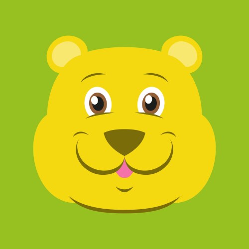 Flat icons on theme funny animals bear vector image