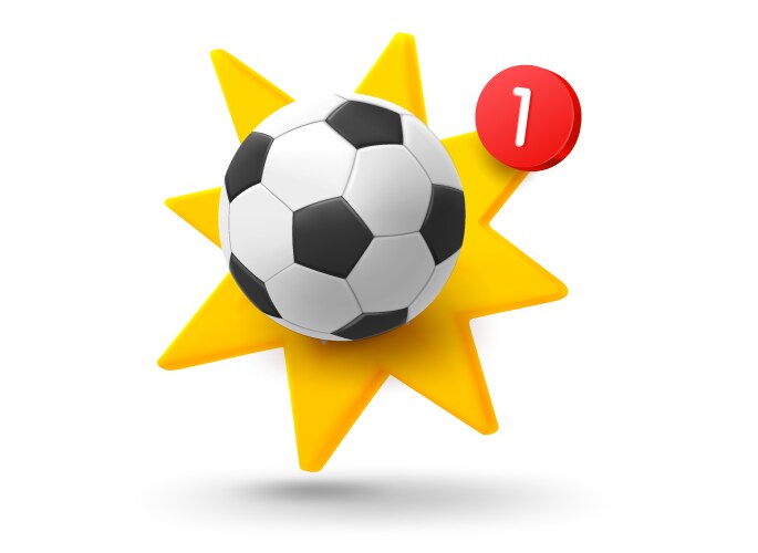 soccer ball with explosion effect 3d mobile vector image