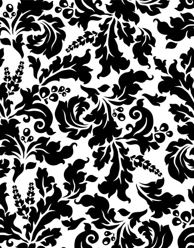 Black and white floral damask pattern Royalty Free Vector