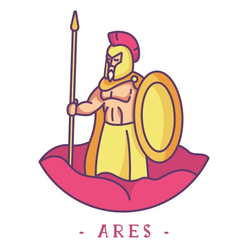 Ares greek god character Vector Image