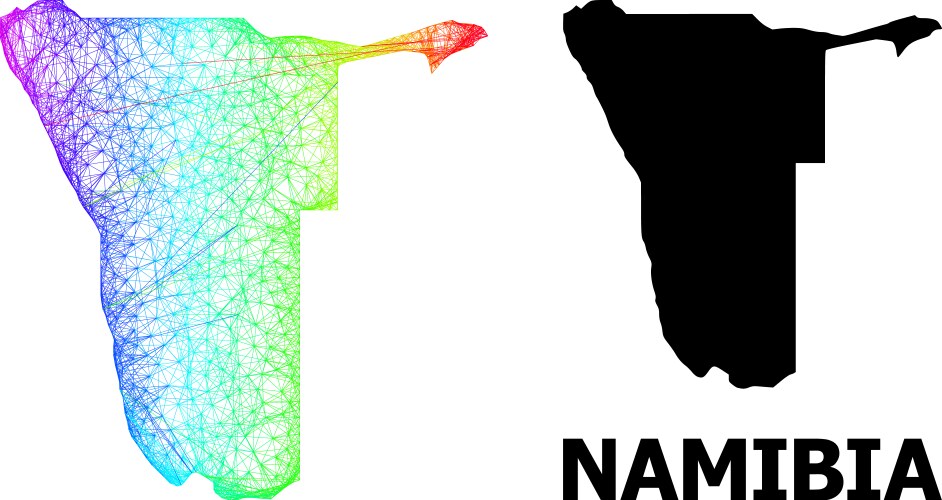 Net map namibia with spectrum gradient vector image