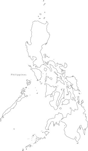 Black white philippines outline map vector image