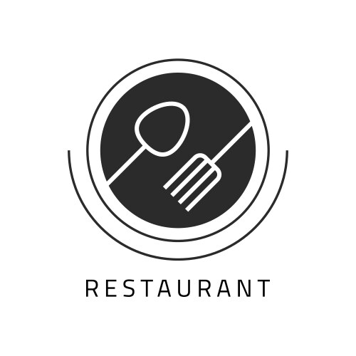 logo restaurant food circle icon or luxury vector