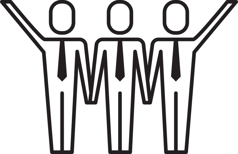 Three men gestures characters Royalty Free Vector Image