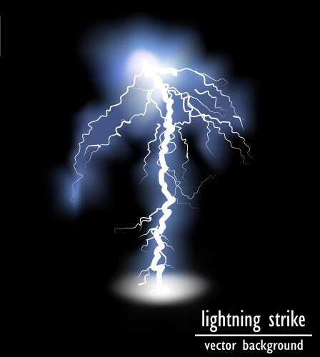 Lightning storm in blue sky Royalty Free Vector Image