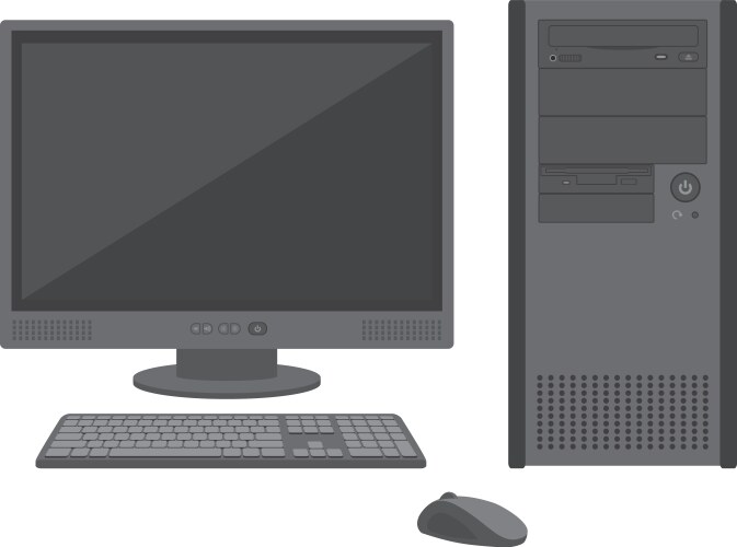 Modern Computer Setup with Monitor and Keyboard vector image