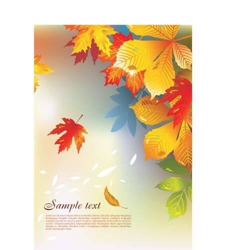 Autumn background with leaves Royalty Free Vector Image