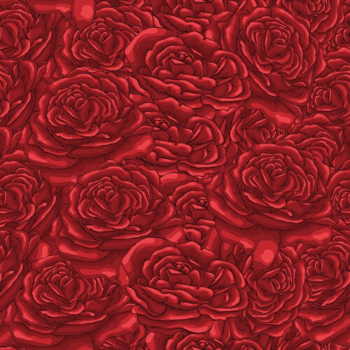 seamless floral pattern with roses hand draw vector image