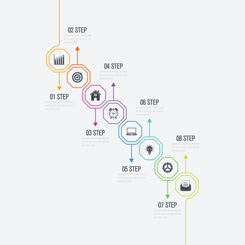 Infographics 8 options vector image