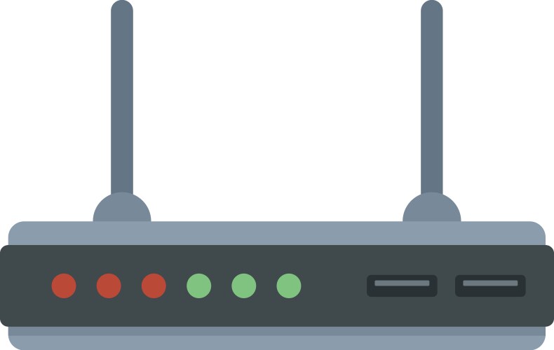 Modem equipment icon flat wifi internet vector image