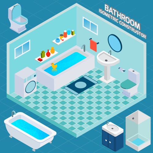 Realistic bathroom interior Royalty Free Vector Image