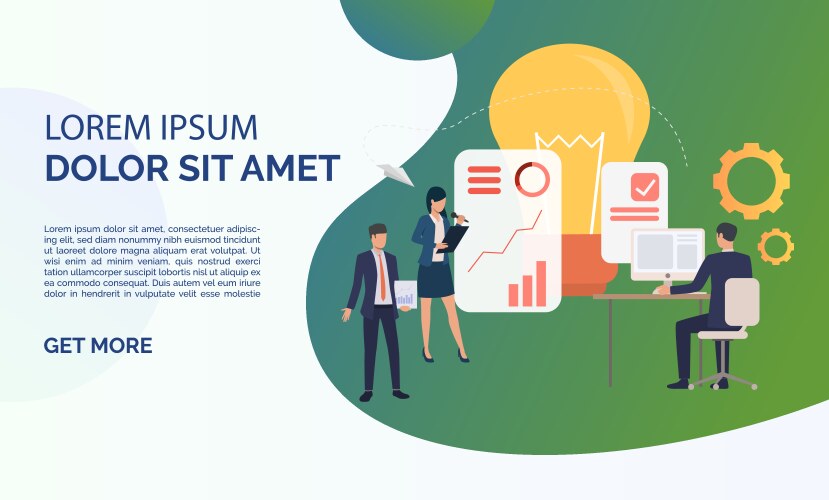 Light bulb business people working and studying Vector Image