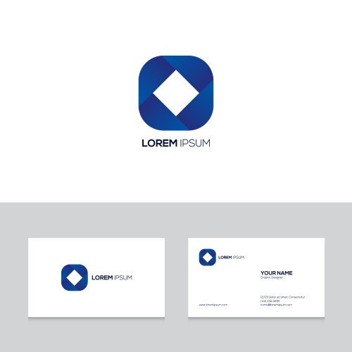 Logo design elements with business card template vector image