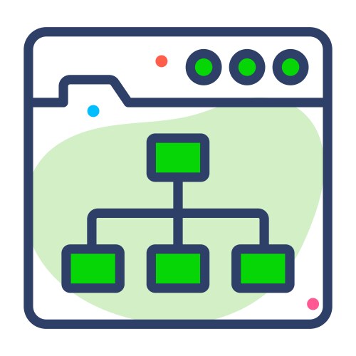Algorithm icon user interface as a simple sign vector image