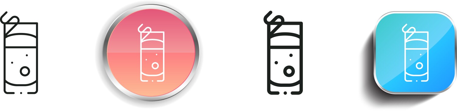 Gin fizz icon thin linear regular and button vector image